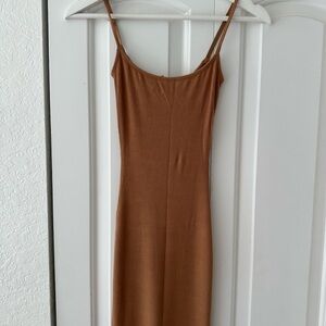 Elegant Brown Sleeveless Dress
